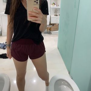 Purple workout running shorts